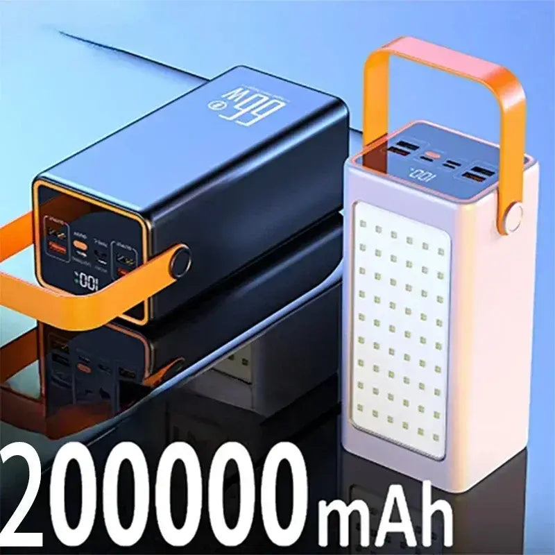 Power Bank 200000mAh High Capacity 66W Fast Charger