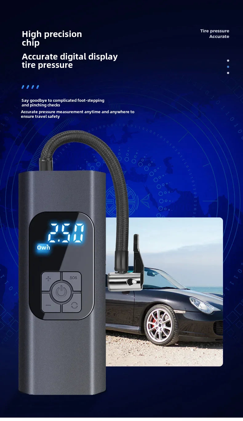 Portable 12v Car Inflatable Pump Wireless Electric Air Pump For Tire Inflation Automotive Use Convenient Fast Charging