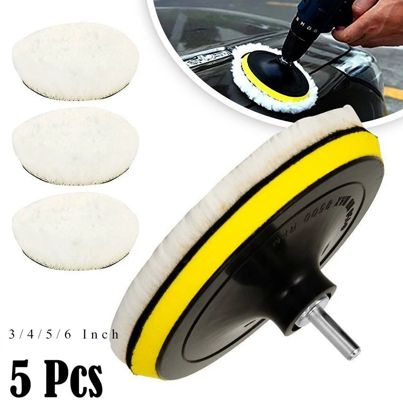 5PCS 3/4/5/6/7 inch Polishing Kit Car Waxing Sponge