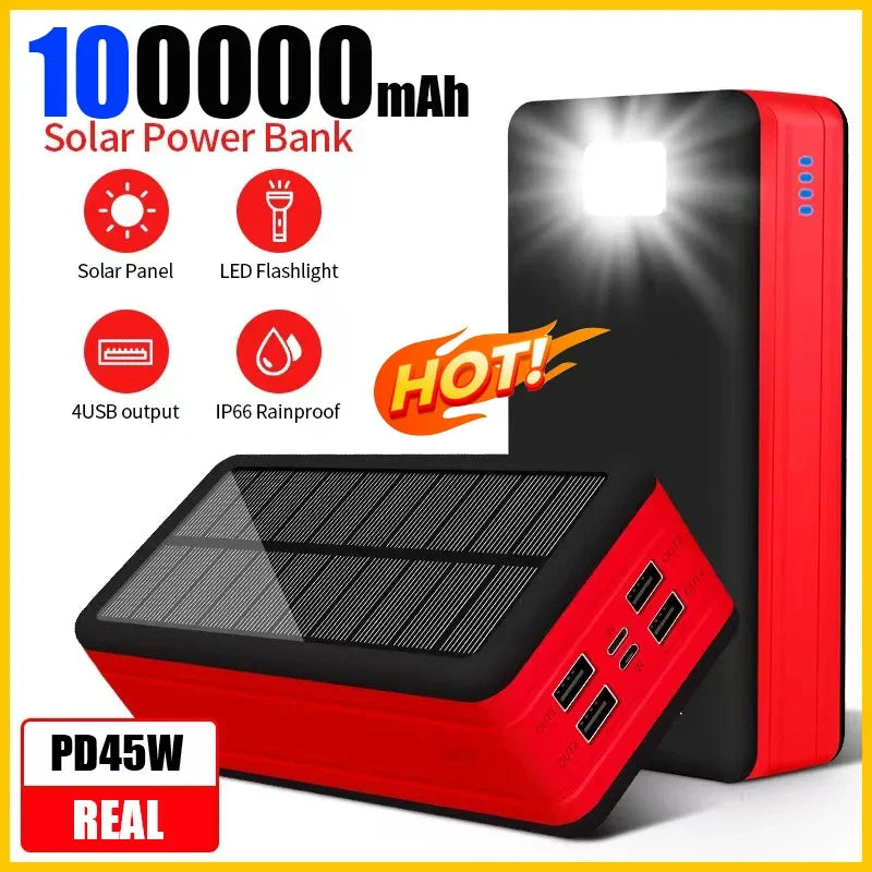 100000mAh Ultra High Capacity Power Bank 120W Fast Charging Powerbank Portable Battery Charger For iPhone Samsung Huawei Xiaomi