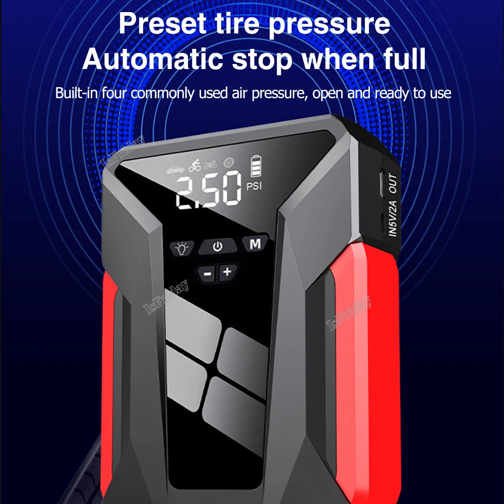 4in1 Car Jump Start Air Compressor 28000mAh Power Bank 1200A