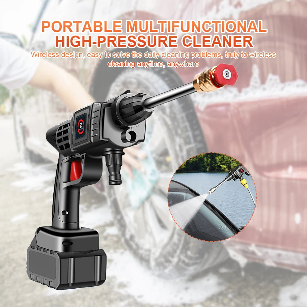 🔥 HOT Sale🔥 Cordless High Pressure Car Washer Spray Water Gun 200W 50Bar