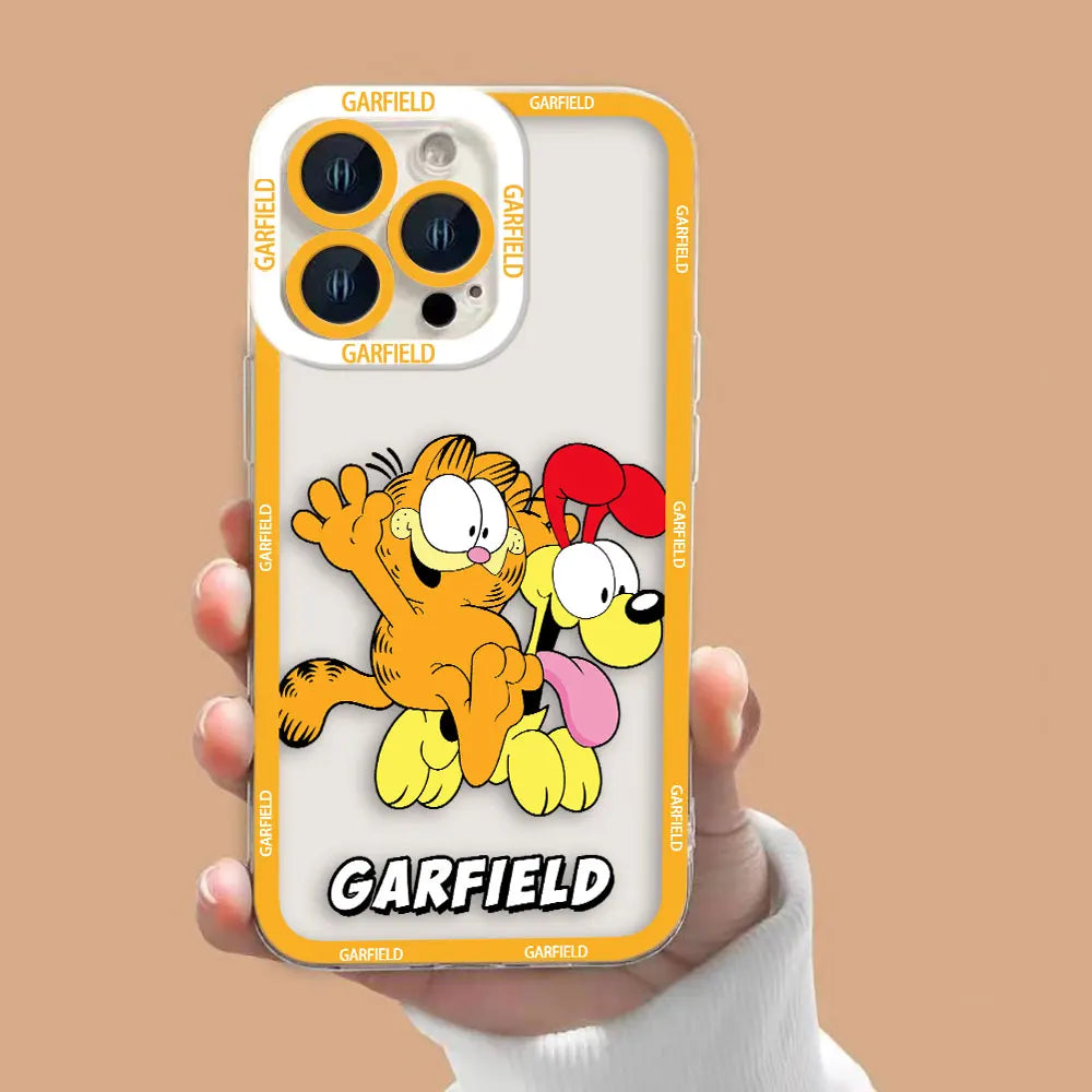 Funny G-Garfield Cover Clear Soft Silicone Phone Case For iPhone Apple 15 14 12 13 11 Pro 8 7 SE Plus X XR XS Max Case Funda