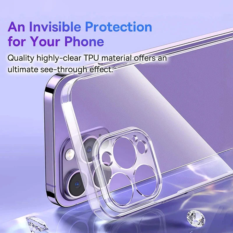 Baseus Clear Case for iPhone 15 Pro 14 13 12 11 Pro Max Plus Soft TPU Case for iPhone XS Max X XR Cover Transparent Phone Case