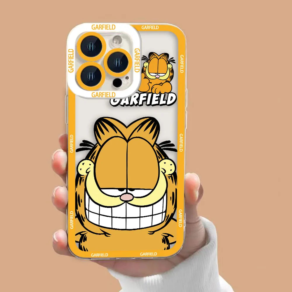 Funny G-Garfield Cover Clear Soft Silicone Phone Case For iPhone Apple 15 14 12 13 11 Pro 8 7 SE Plus X XR XS Max Case Funda