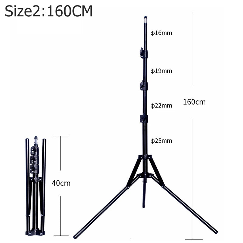 NAGNAHZ 78'' Photographic Lighting Tripod Aluminum Alloy Foldable Portable Light Stand Photography Camera Flash