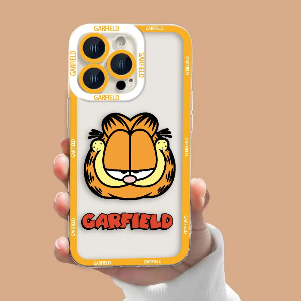 Funny G-Garfield Cover Clear Soft Silicone Phone Case For iPhone Apple 15 14 12 13 11 Pro 8 7 SE Plus X XR XS Max Case Funda