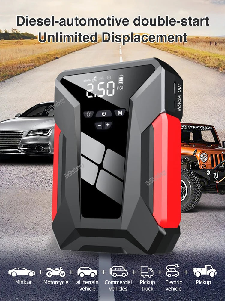 4in1 Car Jump Start Air Compressor 28000mAh Power Bank 1200A