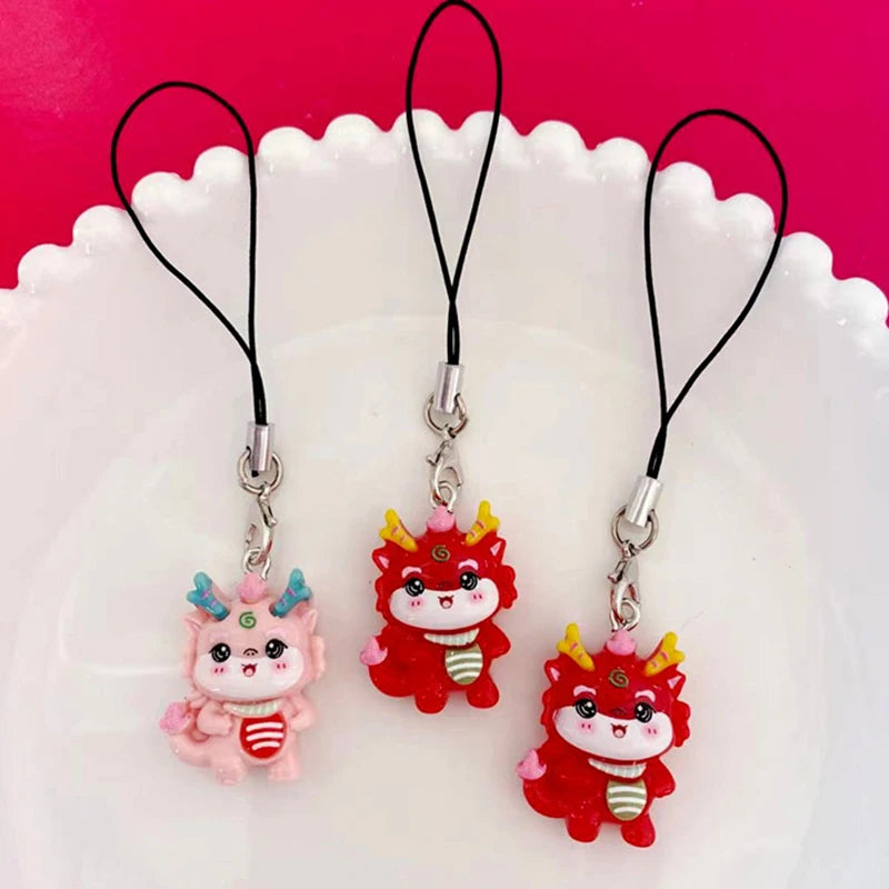 Cute Cartoon Dragon Pendant Phone Lanyard Lovely Dragon Mobile Phone Straps Cell Phone Keychain For New Year Gifts