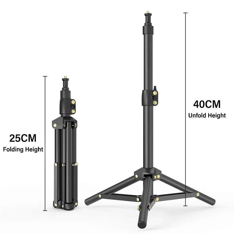 LUXCEO Portable Small Mini Tripod Stand Desk Tripod Photography Light Stand for Camera Video Light Ring Light LUXCEO P200 Q508A