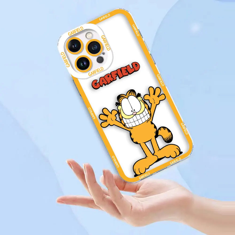 Funny G-Garfield Cover Clear Soft Silicone Phone Case For iPhone Apple 15 14 12 13 11 Pro 8 7 SE Plus X XR XS Max Case Funda