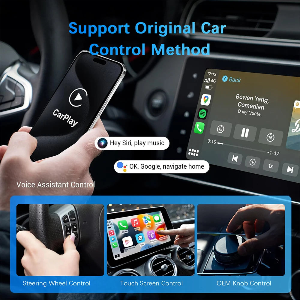 Wireless Carplay Adapter Android Auto Wireless Smart Dongle 2in1 For Volvo Benz Audi Kia Hyundai VW Mazda Cadillac MG Peugeot