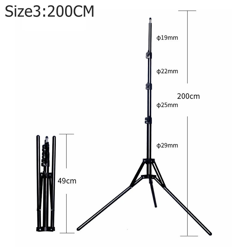 NAGNAHZ 78'' Photographic Lighting Tripod Aluminum Alloy Foldable Portable Light Stand Photography Camera Flash