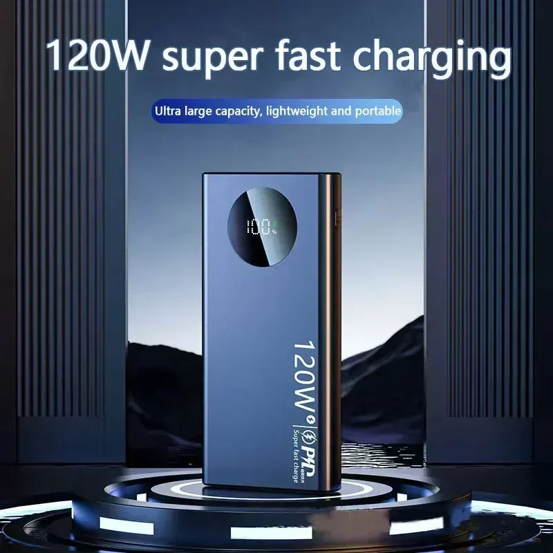 50000mah 120w Super Fast Charging Power Bank Large Battery Support PD Agreement Output For Iphone Samsung Mobile Power Supply