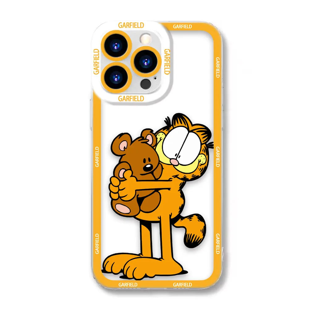 Funny G-Garfield Cover Clear Soft Silicone Phone Case For iPhone Apple 15 14 12 13 11 Pro 8 7 SE Plus X XR XS Max Case Funda