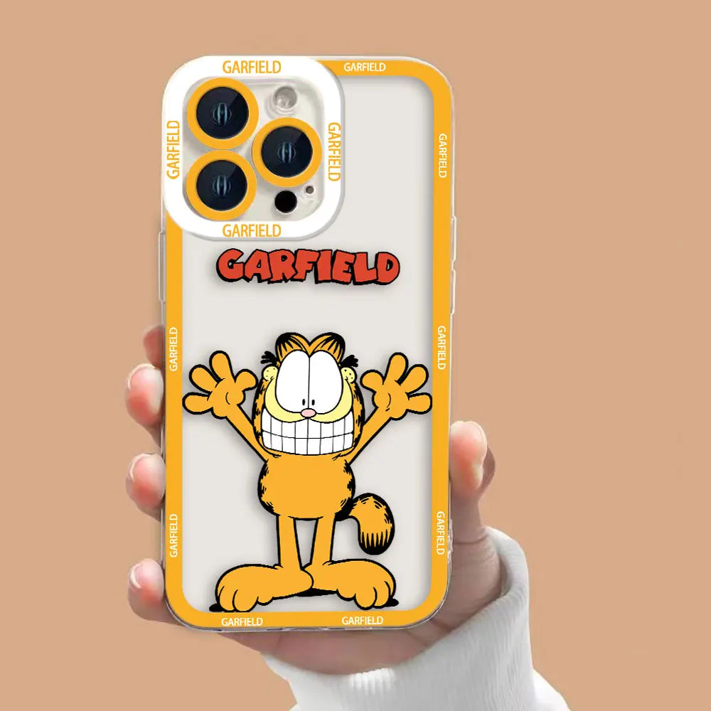 Funny G-Garfield Cover Clear Soft Silicone Phone Case For iPhone Apple 15 14 12 13 11 Pro 8 7 SE Plus X XR XS Max Case Funda