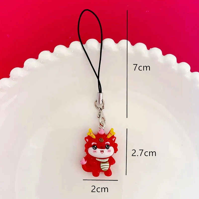 Cute Cartoon Dragon Pendant Phone Lanyard Lovely Dragon Mobile Phone Straps Cell Phone Keychain For New Year Gifts