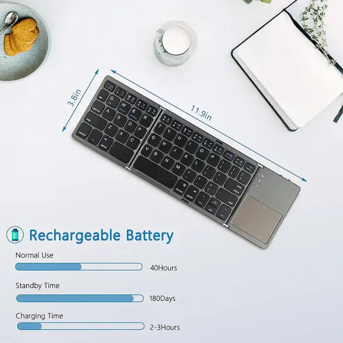 Foldable Bluetooth Keyboard with Touchpad  25% OFF