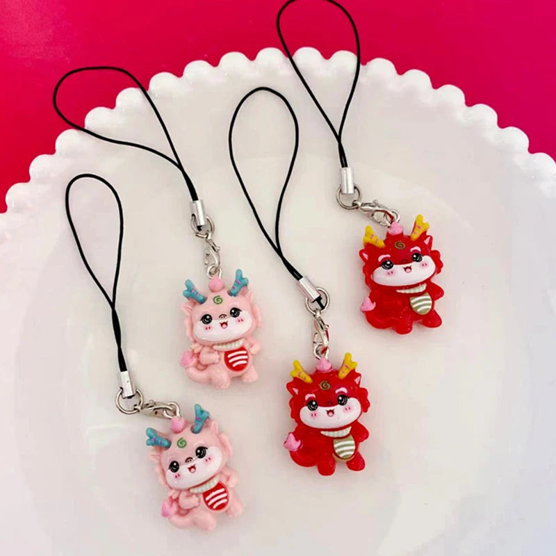 Cute Cartoon Dragon Pendant Phone Lanyard Lovely Dragon Mobile Phone Straps Cell Phone Keychain For New Year Gifts